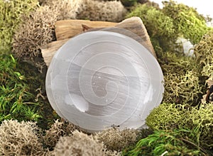 Polish selenite in studio