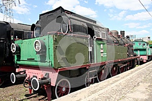 Polish steam locomotive OKo1 in Railway Museum in Warsaw