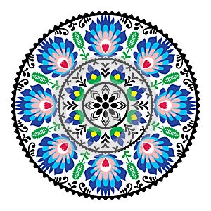 Polish traditional folk pattern in circle