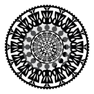 Polish traditional folk pattern in circle with women