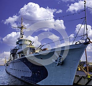 Polish warship - museum ORP Blyskawica Lightning  -  Gdynia, Tricity, Pomerania, Poland