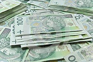 Polish zloty money background photo