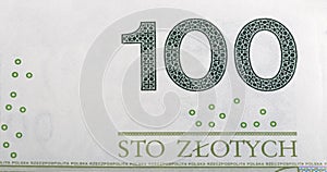 Polish Zloty 100 sign macro