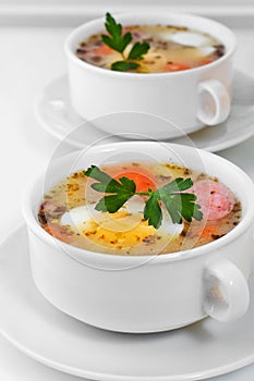 Polish Zurek, easter soup.