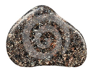 polished basalt with hematite mineral isolated