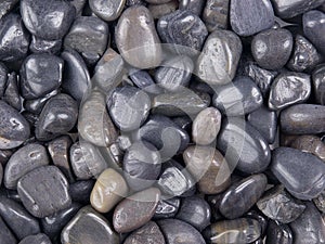 Polished black stones