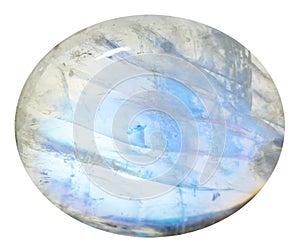 polished cabochon from natural moonstone mineral