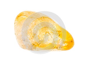 polished citrine (yellow quartz) gem stone isolated