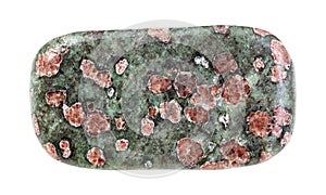 polished Eclogite rock isolated on white photo
