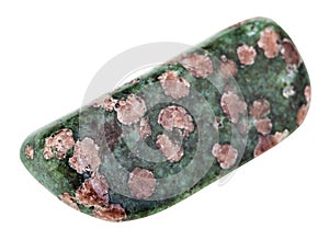 Polished Eclogite stone isolated photo