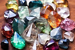 polished gemstones in comparison to their raw versions