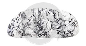 polished gray Magnesite stone isolated on white