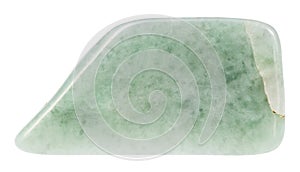 polished jadeite mineral isolated on white