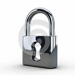 Shiny Chrome Padlock: Security and Privacy Symbol