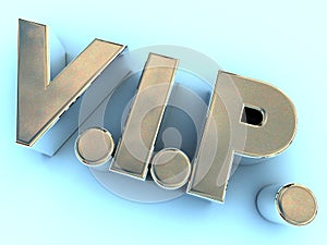 Polished metal VIP logo