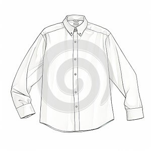 Polished Monochromatic Oxford Shirt Drawing With Naturalistic Proportions