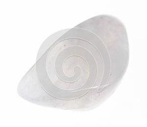 polished moonstone (adularia) gem stone on white
