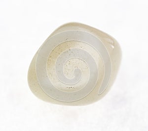 polished moonstone (adularia) gemstone on white