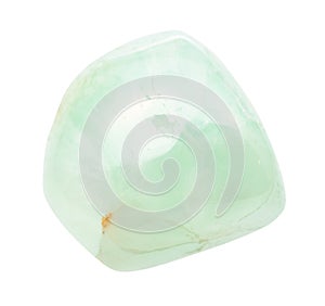 polished Prehnite gem stone isolated on white