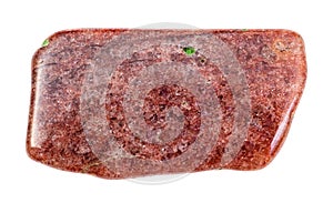 polished red Aventurine stone isolated photo