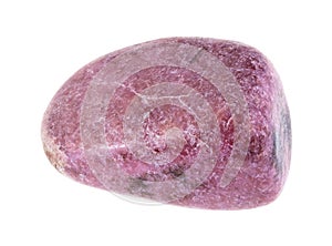 polished rhodonite gemstone on white