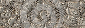 Polished silver golden metal grey monochrome vignette texture background. Italian marble slab