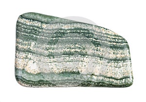 polished Skarn rock isolated on white