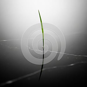 Polished stone. The background is a gradient of gray, adding depth