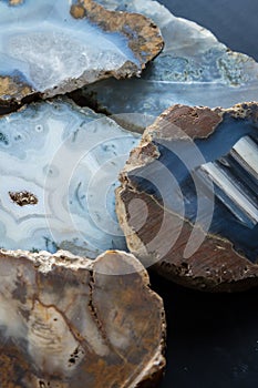 Polished stone close up