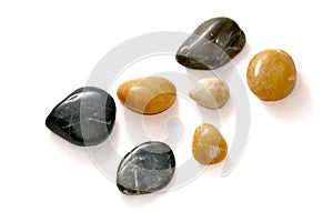 Polished stones on white