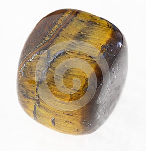 polished tiger eye (tiger-eye) gem stone on white