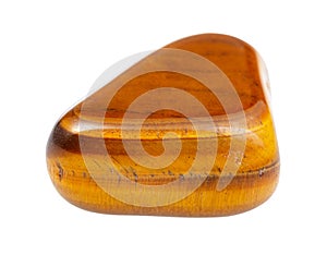 polished Tiger's eye gem stone isolated on white