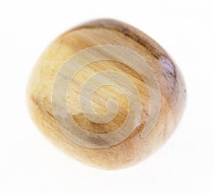 polished tiger's eye gem stone on white