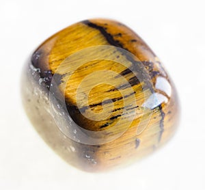 polished tiger's eye (tiger-eye) gem on white