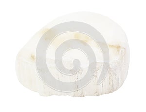 polished Ulexite (TV rock) stone isolated on white