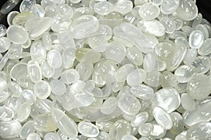 Polished white Moonstones (selenite)