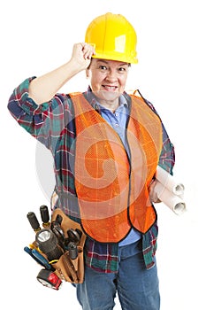 Polite Female Construction Worker