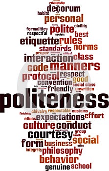 Politeness word cloud photo