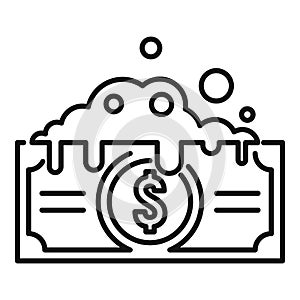 Politic money wash icon, outline style