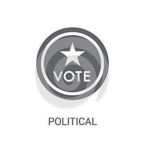 Political american elections publicity badge icon. Trendy Political american elections publicity badge logo concept on white back