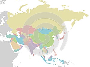 Political blank Asia Map vector illustration isolated on white background. photo