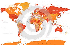 Political Colored World Map Vector