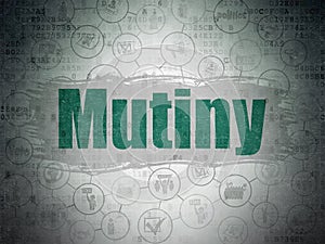 Political concept: Mutiny on Digital Data Paper background