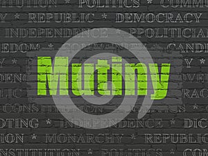 Political concept: Mutiny on wall background
