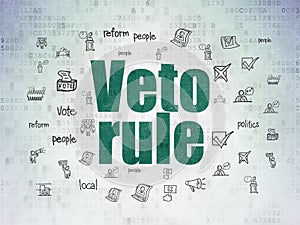 Political concept: Veto Rule on Digital Data Paper background