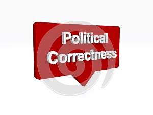 political correctness speech ballon on white photo
