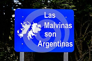 Political declaration in National Park Tierra del Fuego in Patagonia, Argentina. Las Malvinas, Falkland Islands are Argentinan photo