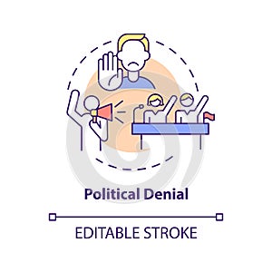 Political denial concept icon