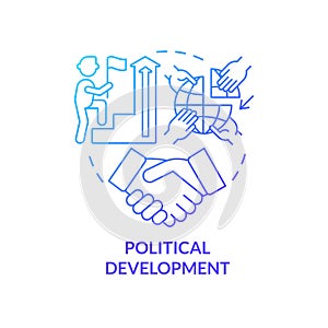 Political development blue gradient concept icon