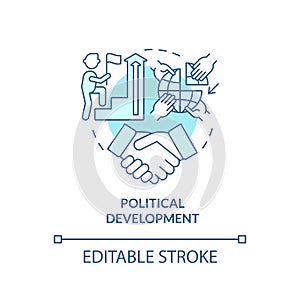 Political development turquoise concept icon